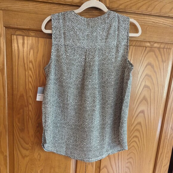 NWT Liz Claiborne Black Tunic w/ White Spots Size M - Picture 5 of 10